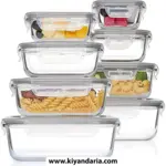 ست 8 عددی ظرف شیشه ای نگهداری غذا Vtopmart مدل SVM0601005-خاکستری نمای اصلی