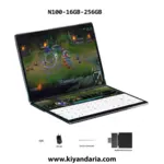 لپ تاپ دو مانیتوره 13.5 اینچ لمسی Justthink با پردازنده Intel N100 و رم 16 گیگابایت نمای کنار