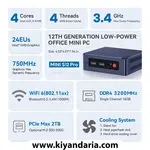 مینی کیس Beelink مدل Mini S12 Pro، پردازنده Intel N100، حافظه 16GB RAM و 500GB SSD نمای کلی