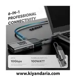 نما پنجم هاب 6 در 1 USB-C URTECH با خروجی 4K و محافظ حریم خصوصی صفحه نمایش