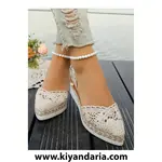 صندل زنانه تابستانی لژدار مدل Slip-On، نمای روبرو