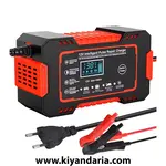 شارژر هوشمند باتری خودرو 12V 6A با نمایشگر و ترمیم پالس EAFC قرمز. نمای اصلی