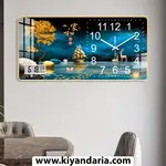 ساعت دیواری مدرن طرح نقاشی پرسلانی کریستالی با تقویم و طراحی بی‌ صدا. نمای اصلی