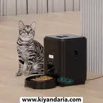فیدر اتوماتیک حیوانات خانگی ZYfeeder، با تایمر تنظیم زمانی مشکی. نمای اصلی