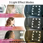 آینه آرایشی COOLBABY با 9 لامپ LED قابل تنظیم نور.نمای دیگر