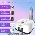 دریل برقی ناخن حرفه‌ای NAILGIRLS مدل T17 با سرعت 35000RPM و پدال پا. نمای دیگر