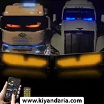 پنل LED ماتریسی لوگوی چشم شیطانی خودرو قابل برنامه‌ ریزی با کنترل اپلیکیشنی. نمای جلو