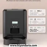فیدر اتوماتیک حیوانات خانگی ZYfeeder، با تایمر تنظیم زمانی مشکی. نمای روبرو
