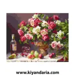کیت نقاشی KASTWAVE مدل گل رز قرمز مناسب برای تزئین دیوار، نمای اصلی