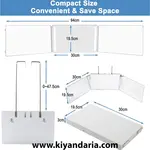آینه سه طرفه آرایش و اصلاح مو Azulmart با چراغ LED. نمای ابعاد
