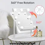 آینه آرایشی COOLBABY با 9 لامپ LED قابل تنظیم نور.نمای کلی