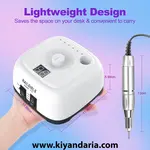 دریل برقی ناخن حرفه‌ای NAILGIRLS مدل T17 با سرعت 35000RPM و پدال پا. ابعاد