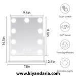 آینه آرایشی COOLBABY با 9 لامپ LED قابل تنظیم نور. ابعاد