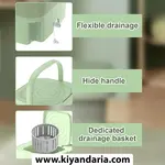 مینی ماشین لباسشویی تاشو 8 لیتری قابل حمل با خشک‌ کن برند جنریک مدل WM-001 سبز. نمای کلی