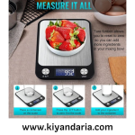 ترازوی آشپزخانه دیجیتالی مدل SKY-TOUCH، چند منظوره با صفحه نمایش LCD، -مشکی/نقره ای