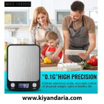 ترازوی آشپزخانه دیجیتالی مدل SKY-TOUCH، چند منظوره با صفحه نمایش LCD، -مشکی/نقره ای