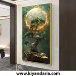 تابلو بوم مدرن بدون قاب مدل گوی درخشان – طراحی مینیمال سایز 140* 70