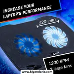 کول پد لپ تاپ KLIM Pro - جدید 2023 (مشکی، آبی) نمای اصلی