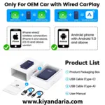 مبدل Carlinkit 5.0 – تبدیل بی‌ سیم Apple CarPlay و Android Auto برای خودرو. نمای توضیحات