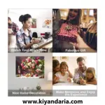 کیت نقاشی KASTWAVE مدل گل رز قرمز مناسب برای تزئین دیوار، نمای کلی