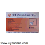 سوزن قلم انسولین بی دی مدل Micro-Fine سایز 6 میلی‌متر بسته 100 عددی