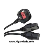 نما کلی کابل برق دسکتاپ DKURVE با دوشاخه UK به 2 خروجی C13 IEC