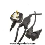  نما جزیئات کابل برق دسکتاپ DKURVE با دوشاخه UK به 2 خروجی C13 IEC