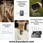 میکروفون بی سیم حرفه ای DJI مدل Mic 2 - شامل 2 فرستنده و 1 گیرنده
