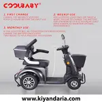 اسکوتر برقی سنگین چهارچرخ مدل XL-02 – ظرفیت حمل تا 190 کیلوگرم
