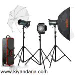 کیت فلاش نورپردازی Godox Studio Flash Light Kit QS400 II به همراه پایه بادی