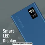 پاور بانک Promate Bolt 20Pro ظرفیت 20000 میلی آمپر رنگ آبی نمای روبه رو 
