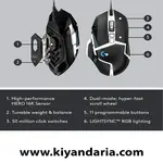 موس حرفه ای گیمینگ Logitech G502 SE-مشکی
نمای روبه رو