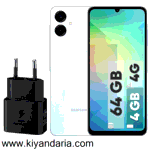  گوشی موبایل سامسونگ مدل Galaxy A06 دو سیم کارت ظرفیت 64 گیگابایت و رم 4 گیگابایت - به همراه شارژر 25 وات سامسونگ