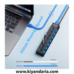  نما اتصال هاب شبکه USB 3.0، تقسیم‌ کننده چند پورت ، افزایش‌ دهنده آداپتور برق نسخه 3.0