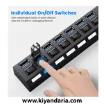  نما سوکت هاب شبکه USB 3.0، تقسیم‌ کننده چند پورت ، افزایش‌ دهنده آداپتور برق نسخه 3.0