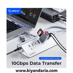 نما اتصال هاب USB 3.2 ORICO با سرعت 10 گیگابیت بر ثانیه، بدنه آلومینیومی، پشتیبانی از شارژ سریع PD با توان 60 وات
