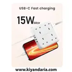 چند راهی برق LENCENT با پورت USB-C نمای توان محصول
