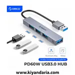 نما کلی هاب آلومینیومی ORICO با پورت Type-C دارای 4 پورت USB 3.0 / 2.0، ایستگاه مبدل با کارت‌خوان