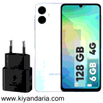  گوشی موبایل سامسونگ مدل Galaxy A06 دو سیم کارت ظرفیت 128 گیگابایت و رم 6 گیگابایت - به همراه شارژر 25 وات سامسونگ