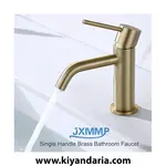 شیر روشویی مدل JXMMP با پوشش طلایی برس خورده نمای مورد استفاده