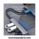 نما اتصال هاب آلومینیومی ORICO با پورت Type-C دارای 4 پورت USB 3.0 / 2.0، ایستگاه مبدل با کارت‌خوان